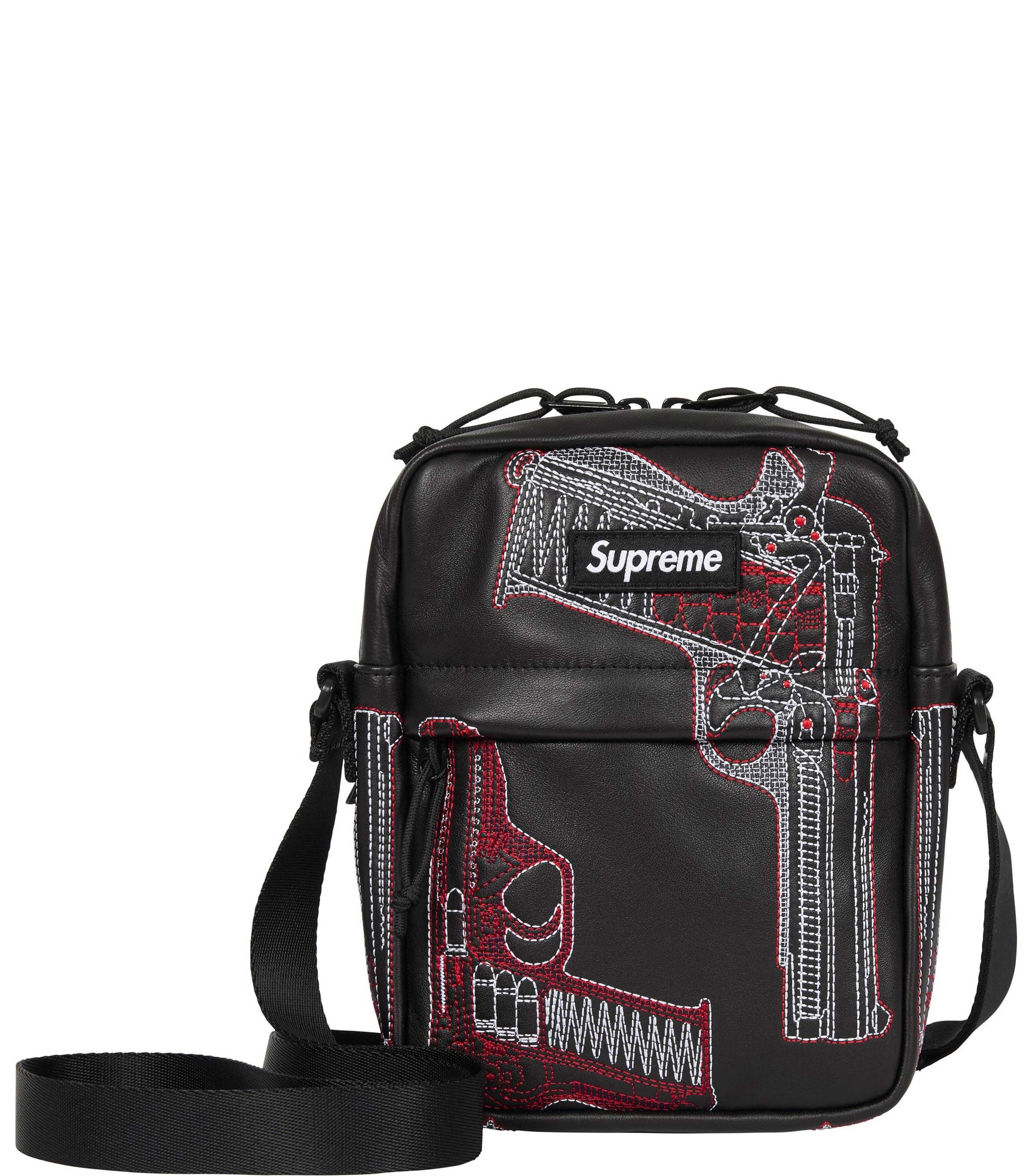 Guns Embroidered Leather Shoulder Bag view 11